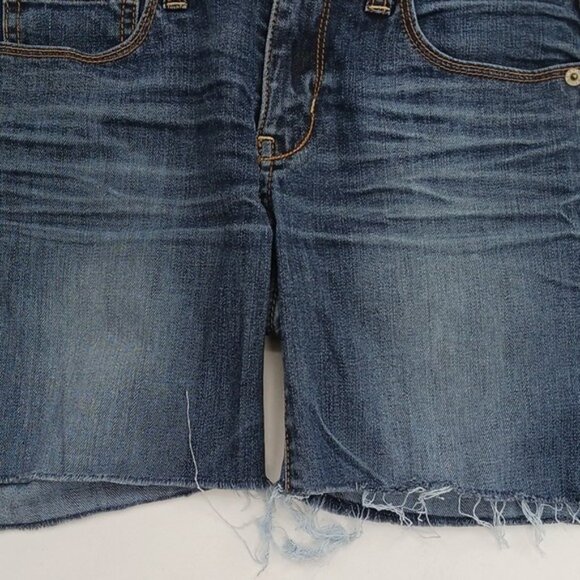 American Eagle Shorts Blue Denim Jean Bermuda Distressed Womens Size 4 - Picture 2 of 6